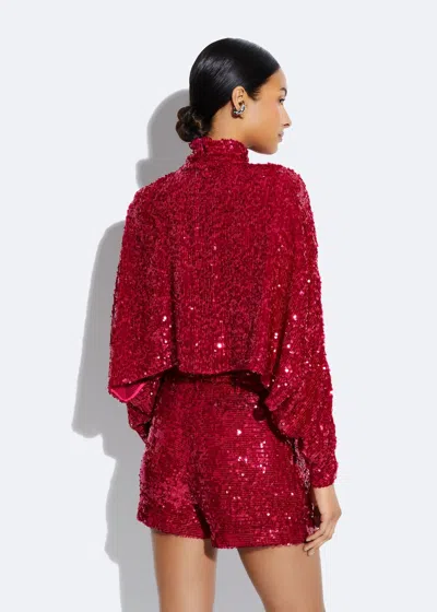 Lapointe Sequin Caftan Top In Ultra Pink
