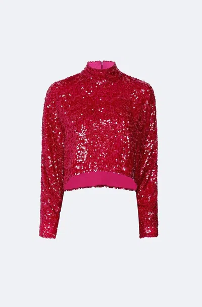 Lapointe Sequin Caftan Top In Ultra Pink
