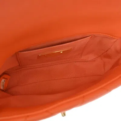 Pre-owned Chanel 19 Orange Leather Shoulder Bag ()