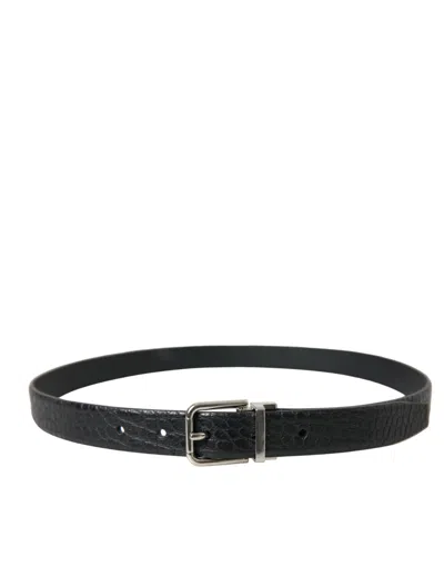 Shop Dolce & Gabbana Elegant Alligator Leather Belt In Men's Black