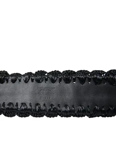 Shop Dolce & Gabbana Black Braided Canvas Women Wide Waist Women's Belt