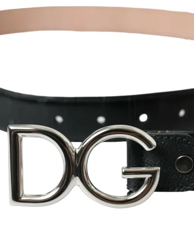 Shop Dolce & Gabbana Chic Black Leather Belt With Metal Men's Buckle