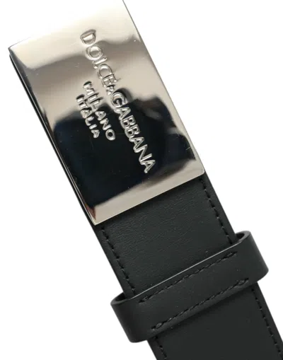 Shop Dolce & Gabbana Elegant Leather Belt With Metal Men's Buckle In Black
