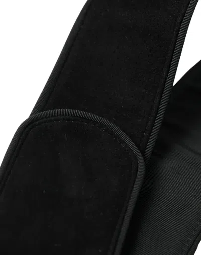 Shop Dolce & Gabbana Elegant Suede Waist Belt In Timeless Women's Black