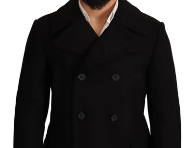 Shop Dolce & Gabbana Elegant Black Double Breasted Trench Men's Coat