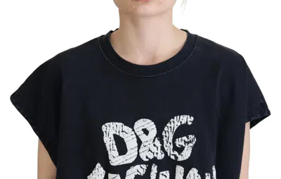 Dolce & Gabbana Elegant Cotton Round Neck Tee With Print In Black