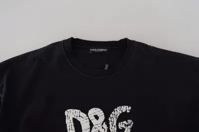 Dolce & Gabbana Elegant Cotton Round Neck Tee With Print In Black