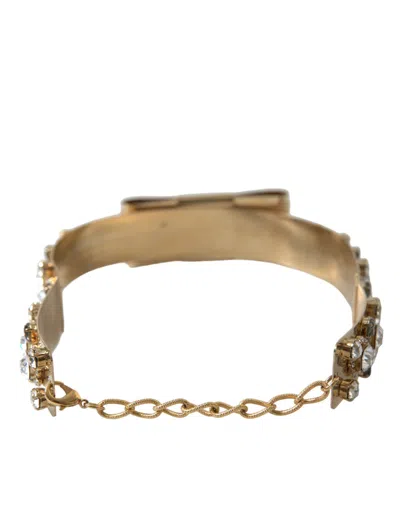 Shop Dolce & Gabbana Gold-tone Crystal Embellished Waist Women's Belt