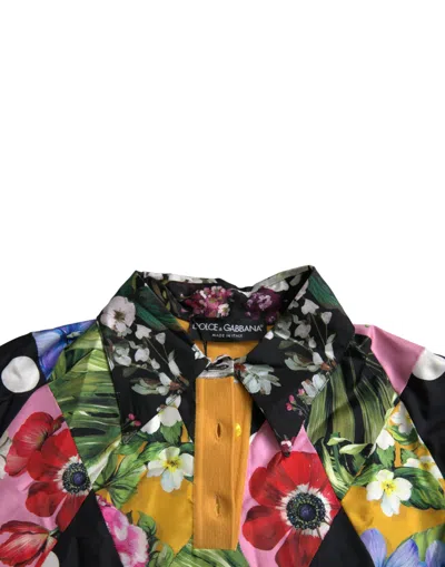 Pre-owned Dolce & Gabbana Multicolor Patchwork Cashmere Henley Women's Sweater ()
