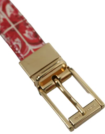 Shop Dolce & Gabbana Elegant Red Calfskin Waist Women's Belt