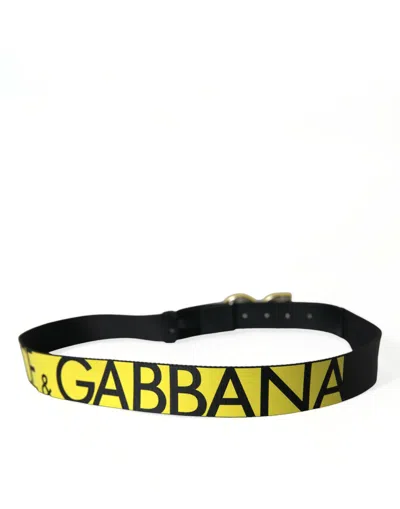 Shop Dolce & Gabbana Elegant Black And Yellow Designer Men's Belt
