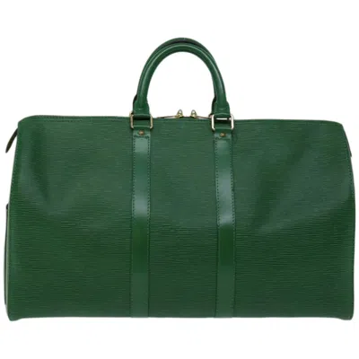 Pre-owned Louis Vuitton Keepall 45 Green Leather Travel Bag ()