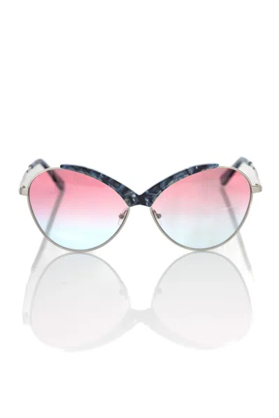Shop Frankie Morello Butterfly Shaped Metallic Framed Women's Sunglasses In Blue