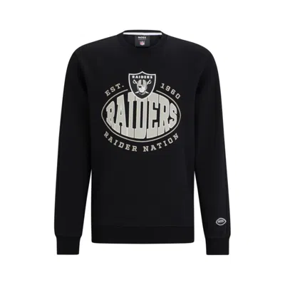 Shop Hugo Boss X Nfl Cotton-blend Sweatshirt With Collaborative Branding In Multi