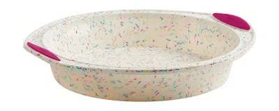 Trudeau Structure Silicone 9-inch Round Cake Pan, Confetti/fuchsia