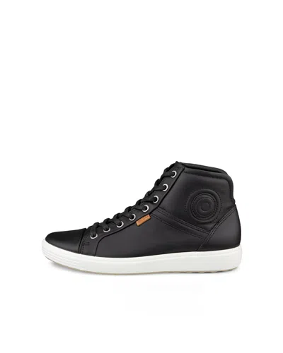 Ecco Womens Leather Lifestyle High-top Sneakers In Black