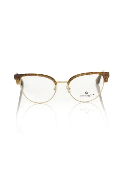 Shop Frankie Morello Glitter-trimmed Clubmaster Women's Eyeglasses In Brown