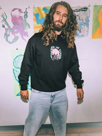 Shop Volcom Featured Artist Tetsunori Crew Sweatshirt - Black