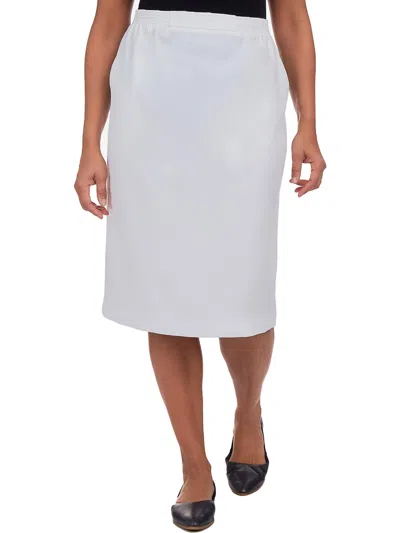 Shop Alfred Dunner Petites Womens Knee Length Back Slit Pencil Skirt In White