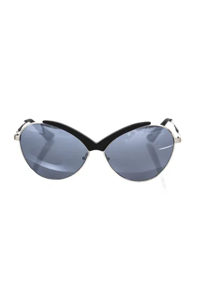 Shop Frankie Morello Chic Butterfly-shaped Metal Women's Sunglasses In Black