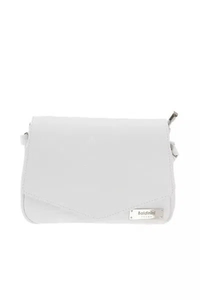 Shop Baldinini Trend Elegant Leather Shoulder Women's Bag In White