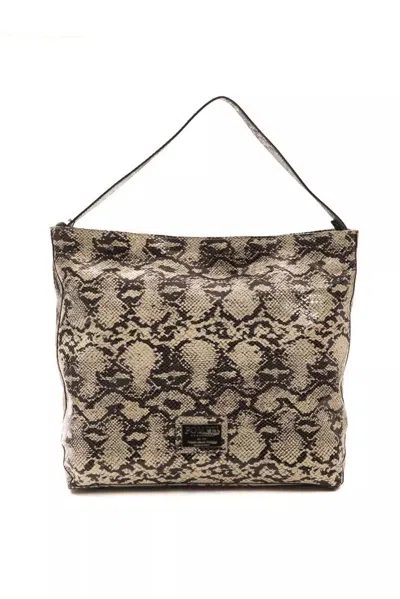 Shop Pompei Donatella Chic Python Print Leather Shoulder Women's Bag In Grey