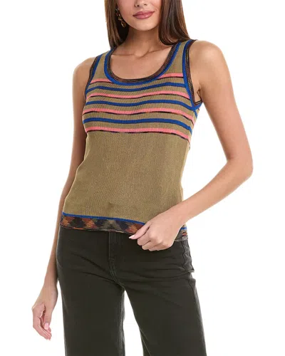 Shop M Missoni Ribbed Tank In Green