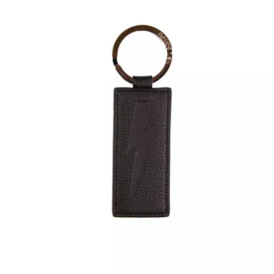 Shop Neil Barrett Sleek Leather Keychain For Men's Men In Black
