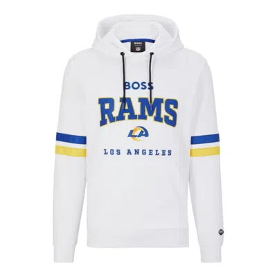 Shop Hugo Boss X Nfl Cotton-terry Hoodie With Collaborative Branding In Multi