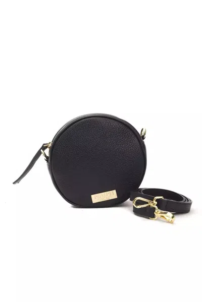 Pompei Donatella Elegant Oval Leather Crossbody Women's Bag In Grey