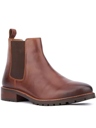 Shop Reserved Footwear Theo Mens Leather Ankle Chelsea Boots In Brown