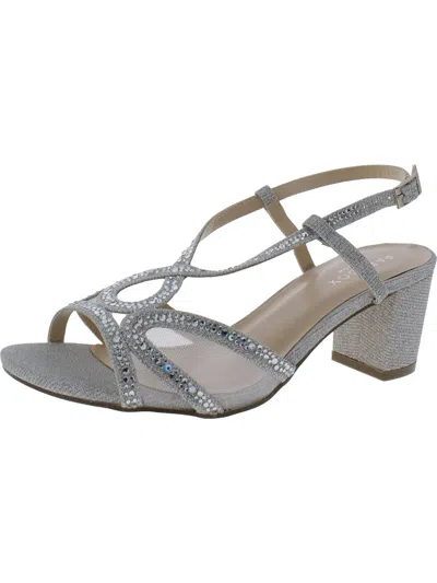 Shop Paradox London Ingrid Womens Embellished Ankle Strap Heels In Silver