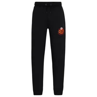 Shop Hugo Boss X Nfl Cotton-blend Tracksuit Bottoms With Collaborative Branding In Multi