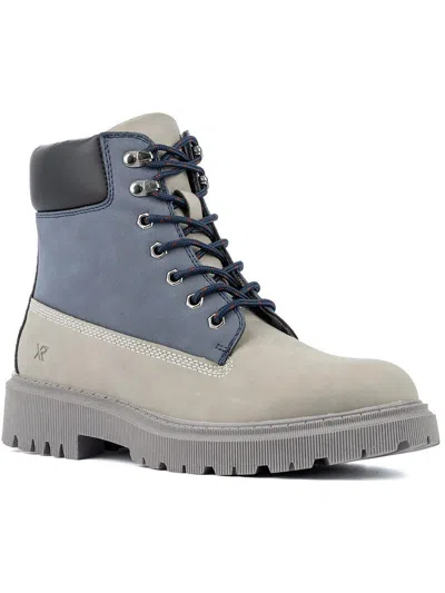 Shop X-ray Mens Faux Leather Lace-up Ankle Boots In Grey