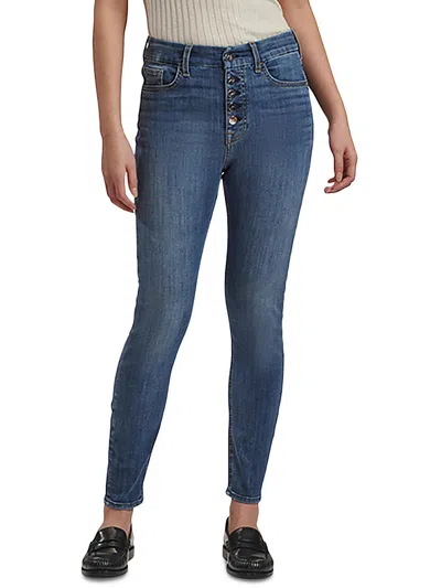 Shop Jen7 By 7 For All Mankind Womens High Rise Ankle Skinny Jeans In Blue