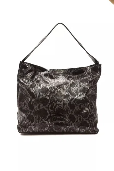 Shop Pompei Donatella Chic Python Print Leather Shoulder Women's Bag In Grey