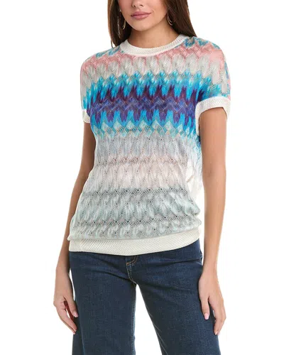 Shop M Missoni Top In Blue