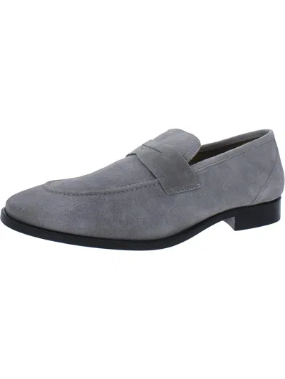 Shop Thomas & Vine Mens Suede Slip-on Loafers In Grey