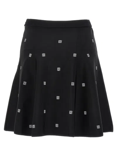 Shop Givenchy All Over Logo Skirt Skirts White/black