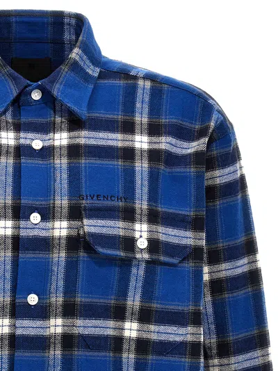 Shop Givenchy Check Flannel Shirt Shirt, Blouse Blue