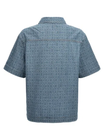 Shop Givenchy Denim Logo Shirt Shirt, Blouse Light Blue