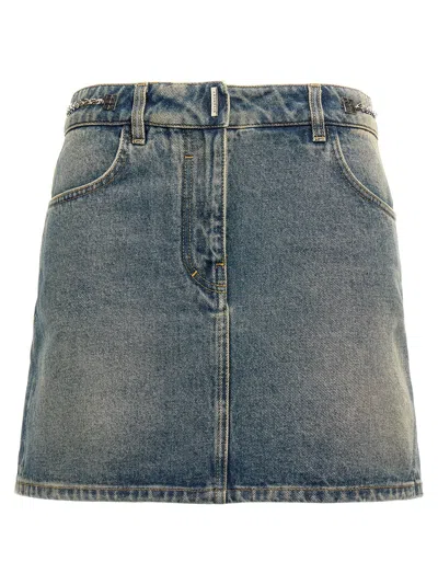 Shop Givenchy Denim Mini Skirt Skirts Blue