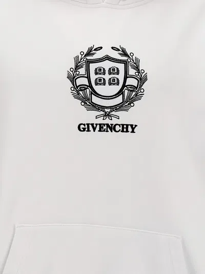 Shop Givenchy Embroidery And Print Hoodie Sweatshirt White/black