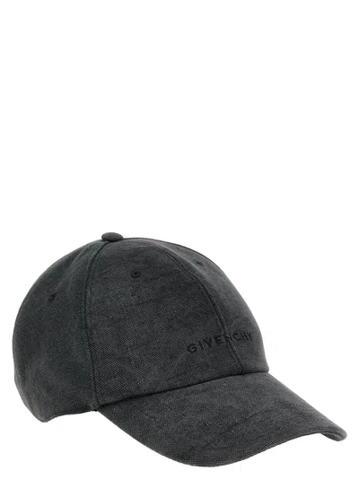 Shop Givenchy Logo Embroidery Baseball Cap Hats Gray