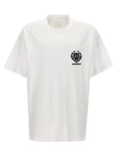 Shop Givenchy Logo Embroidery T-shirt White