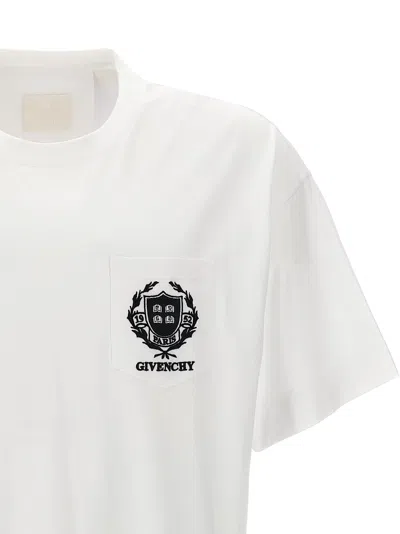 Shop Givenchy Logo Embroidery T-shirt White