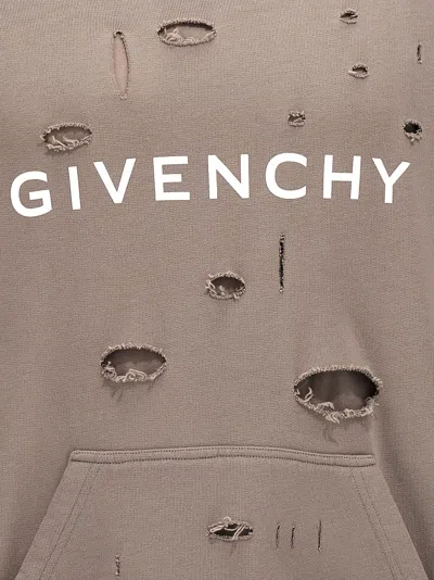 Shop Givenchy Logo Hoodie Sweatshirt Gray