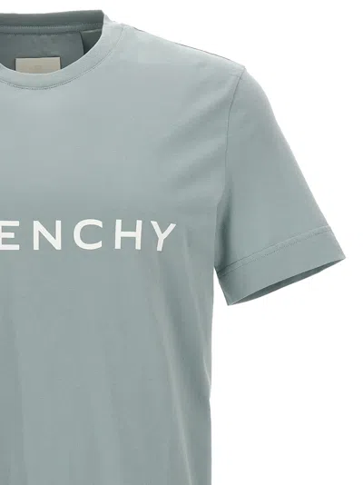 Shop Givenchy Logo Print T-shirt Light Blue