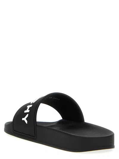 Shop Givenchy Logo Slides Sandals White/black