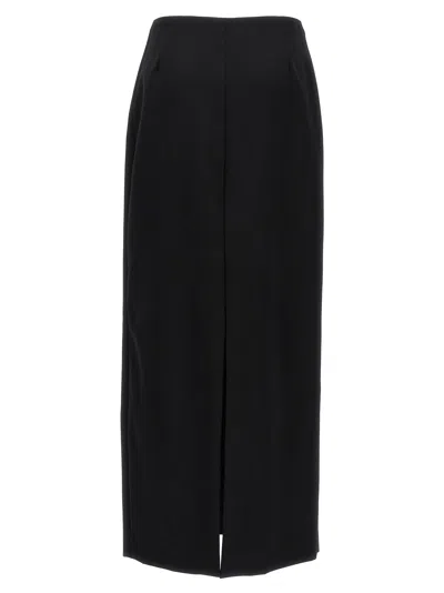 Shop Givenchy Long Skirt Back Slit Skirts Black